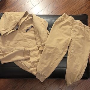 Volcom Kids Beige Hoodie and Joggers Set